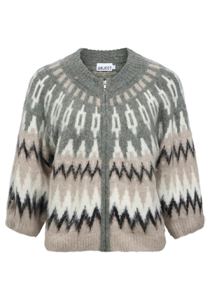 Tröjor/Koftor - Objjaade diana knit cardigan – Gunmetal/multi comb Tröjor/Koftor - Objjaade diana knit cardigan – Gunmetal/multi comb