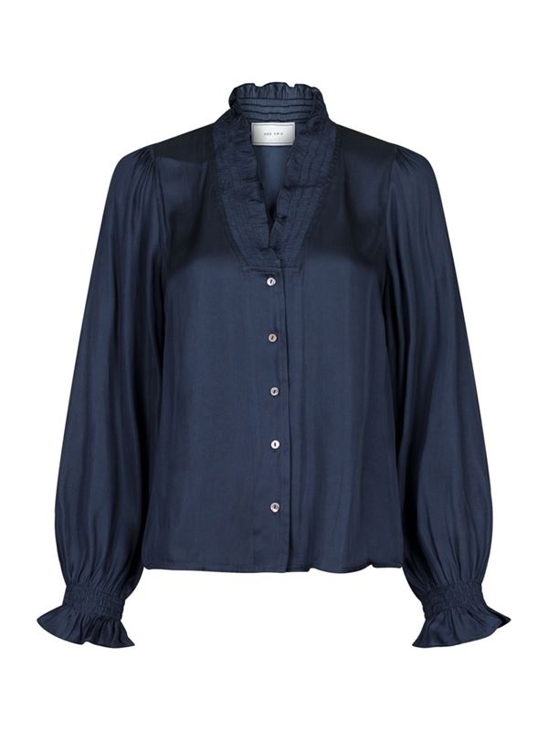 Blusar/Skjortor - Brielle satin blouse – Midnight blue