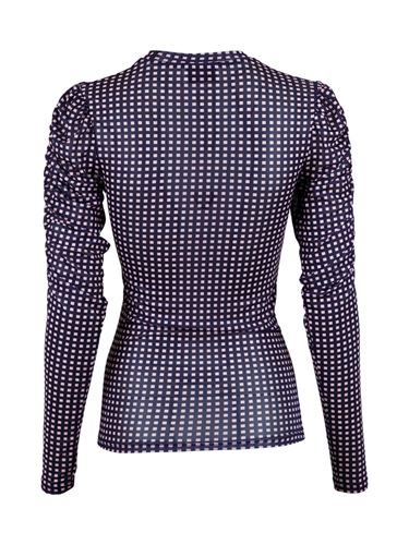 Toppar - Ketter square mesh blouse – black