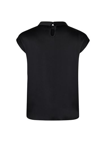 Blusar/Skjortor - Fleur drapy satin blouse – Black
