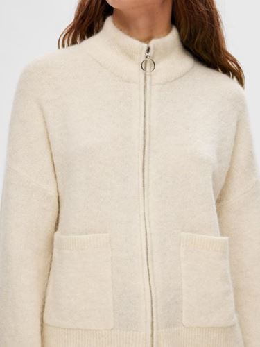 TRÖJOR&KOFTOR - Slfsia ras knit zipper cardigan – Birch