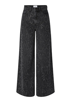 Jeans - Yasbea rhinestone denim jeans – Dark grey denim/rhinestone Jeans - Yasbea rhinestone denim jeans – Dark grey denim/rhinestone