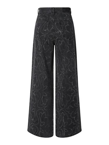 Jeans - Yasbea rhinestone denim jeans – Dark grey denim/rhinestone