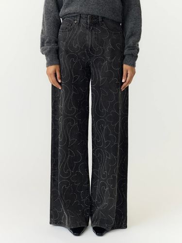 Jeans - Yasbea rhinestone denim jeans – Dark grey denim/rhinestone