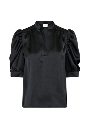 Blusar/Skjortor - Roella heavy sateen blouse – Black