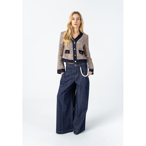 Kavajer/Ytterplagg - Bouchle jacket with denim details – Mix