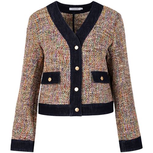 Kavajer/Ytterplagg - Bouchle jacket with denim details – Mix