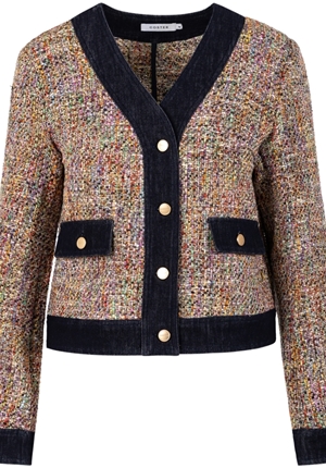 Kavajer/Ytterplagg - Bouchle jacket with denim details – Mix Kavajer/Ytterplagg - Bouchle jacket with denim details – Mix