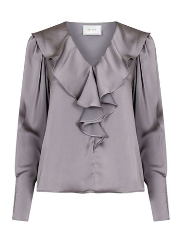 Blusar/Skjortor - Sandie sateen blouse – Grey
