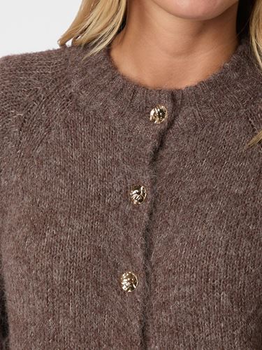 Tröjor/Koftor - Benuta fluffy knit cardigan – Light brown