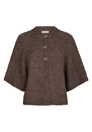 Tröjor/Koftor - Benuta fluffy knit cardigan – Light brown