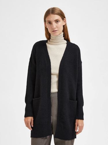 Tröjor&Koftor - Slflulu new knit long cardigan – Black