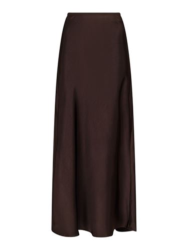 Kjolar - Vicky heavy sateen skirt – Dark brown
