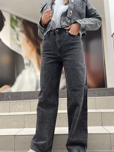 Byxor - Slfmarley wide jeans – dark grey