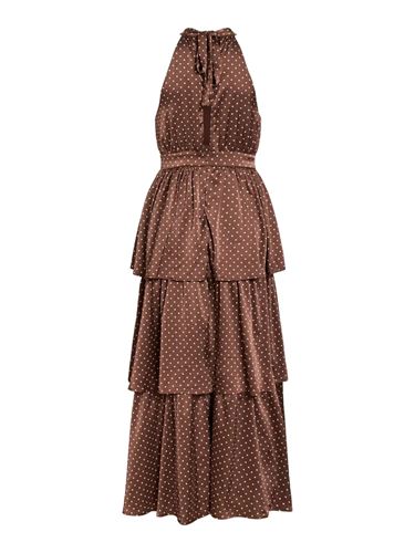Klänningar - Vikimmie halterneck ankle dress – Shaved chocolat/dots