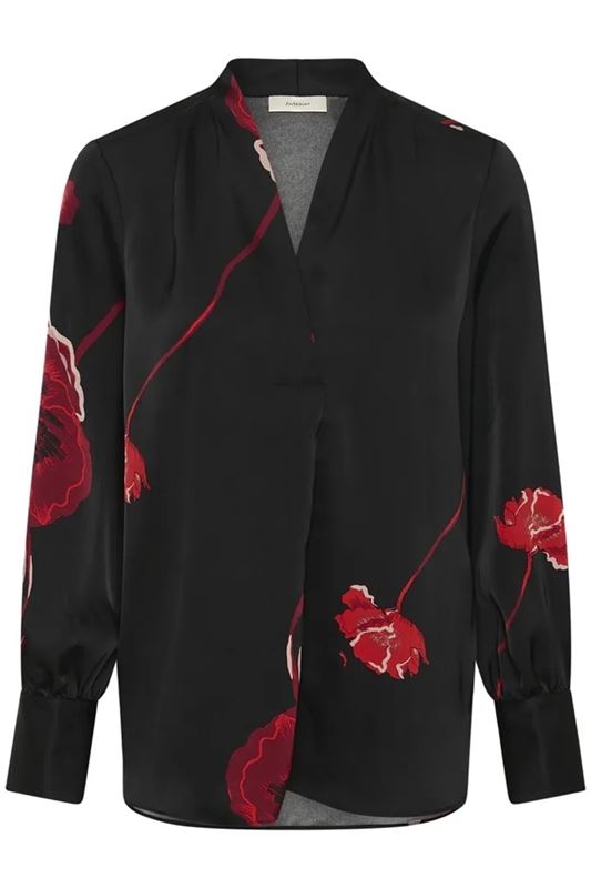Blusar/Skjortar - DawnIW V-neck – Black Poppy Rose