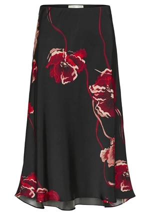 Kjolar - DawnIW Skirt – Black Poppy Rose
