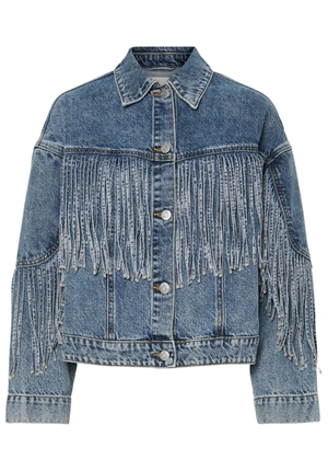 Kavajer/Ytterplagg - Yasaiko denim fringe jacket – Medium blue denim Kavajer/Ytterplagg - Yasaiko denim fringe jacket – Medium blue denim