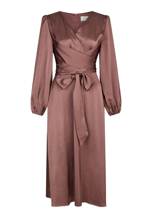 Klänningar - Rimini heavy sateen dress – Dark rose