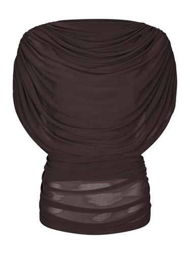 Toppar - Cottuna Drapy Mesh Top – Brown