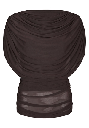 Toppar - Cottuna Drapy Mesh Top – Brown