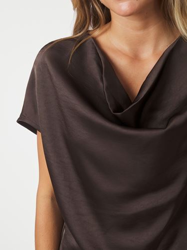 Toppar - Annabeth heavy sateen tee – Dark brown
