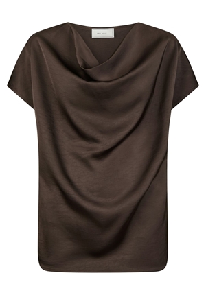 Toppar - Annabeth heavy sateen tee – Dark brown