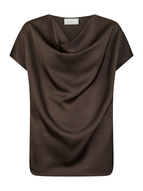 Toppar - Annabeth heavy sateen tee – Dark brown