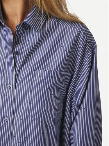 Blusar/Skjortor - Dalma B stripe stone shirt – Midnight blue