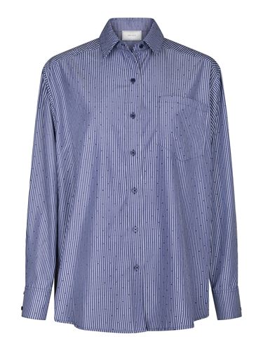 Blusar/Skjortor - Dalma B stripe stone shirt – Midnight blue
