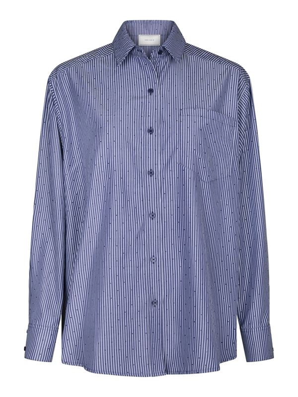Blusar/Skjortor - Dalma B stripe stone shirt – Midnight blue