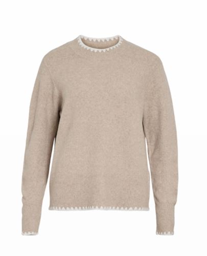 Tröjor & Koftor - Vihefna stitch detail knit top – natural melange/white