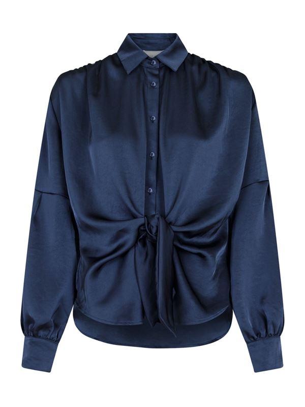 Blusar/Skjortor - Naja satin shirt – midnight blue
