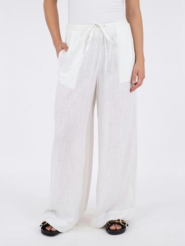 Byxor - Lissabon soft linen pants – White