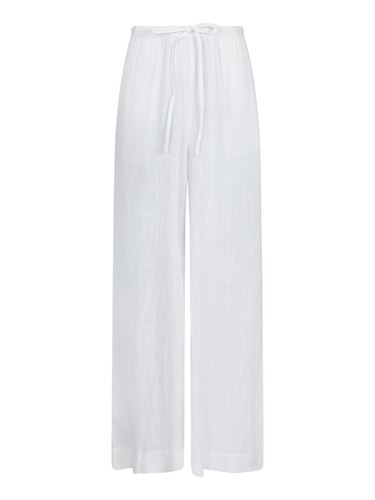 Byxor - Lissabon soft linen pants – White