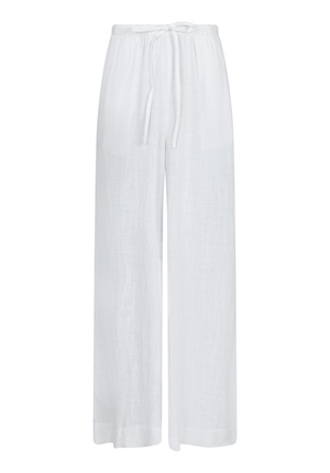 Byxor - Lissabon soft linen pants – White