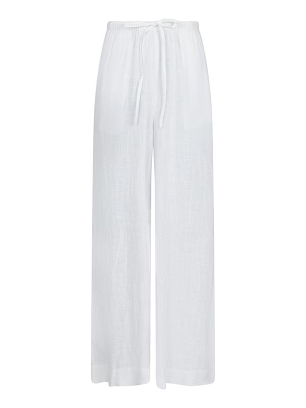 Byxor - Lissabon soft linen pants – White