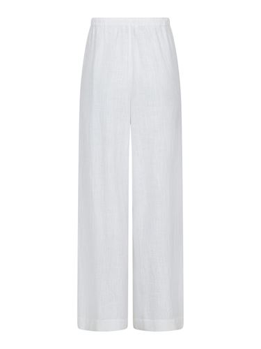 Byxor - Lissabon soft linen pants – White
