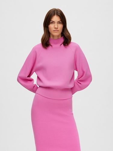 Tröjor/Koftor - Slfmerle fyria knit highneck – cyclamen