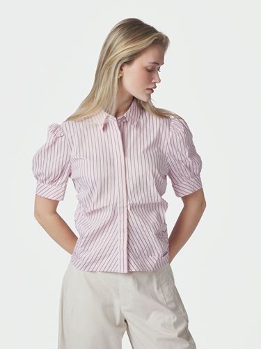 Blusar/skjortor - Frannie Structure Stripe Shirt – Light Pink