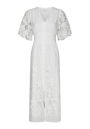 Klänningar - Lunette emb dress – White