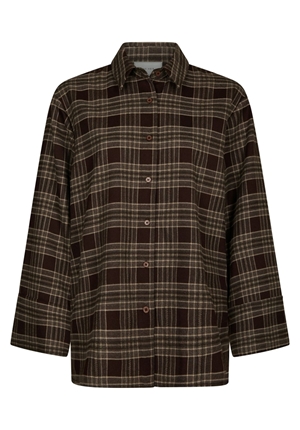 Blusar/Skjortor - Dita Flannel Check Shirt – Brown Blusar/Skjortor - Dita Flannel Check Shirt – Brown