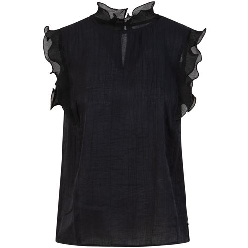 Toppar - Top with ruffles – Black