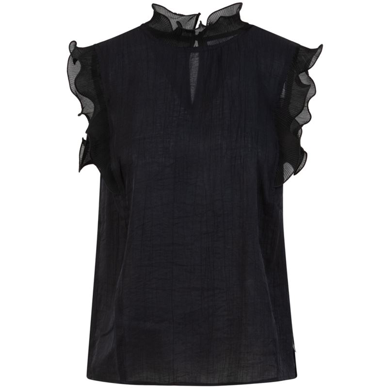 Toppar - Top with ruffles – Black