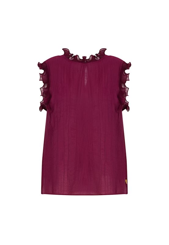 Toppar - Top with ruffles – Bordeaux