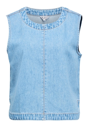 Toppar - Objrosie Lo Denim Top – Light Blue Denim Toppar - Objrosie Lo Denim Top – Light Blue Denim