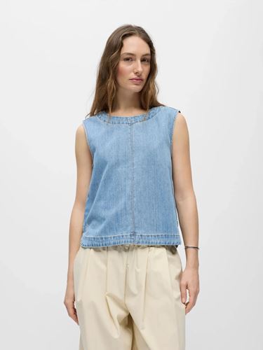 Toppar - Objrosie Lo Denim Top – Light Blue Denim