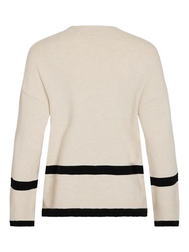 Tröjor/Koftor - Viril o-neck oversize knit top – Super light nat/black