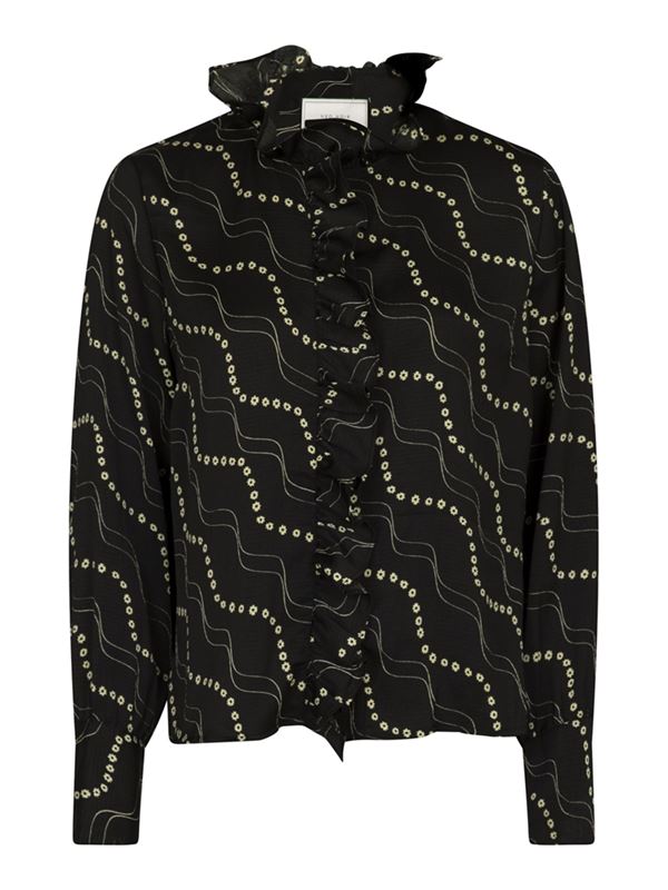 Blusar/Skjortor - Baxter flower stripe shirt – black