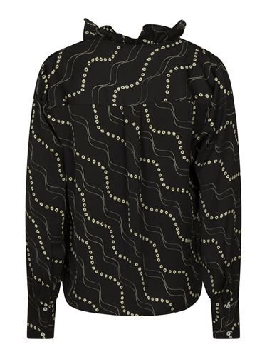 Blusar/Skjortor - Baxter flower stripe shirt – black